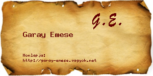 Garay Emese névjegykártya